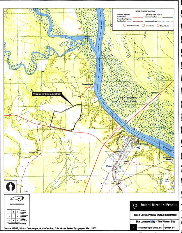 Map of the proposed prison site from a Department of Justice Environmental Impact Report 
