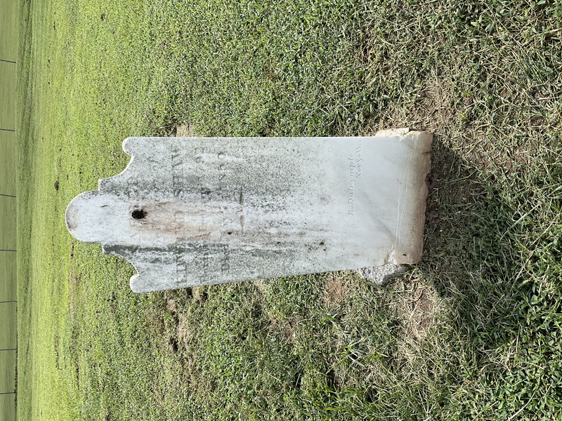 Tombstone of Edward Shaw, the southernmost grave in the cemetery.