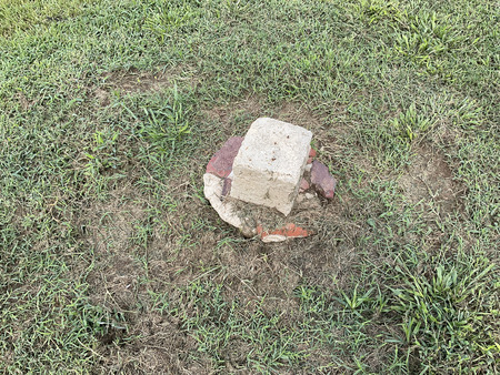 Stone foundation of what is likely the original Vann house.